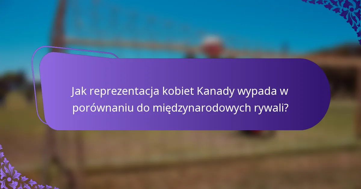 Jak reprezentacja kobiet Kanady wypada w porównaniu do międzynarodowych rywali?