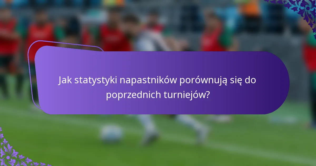 Jak statystyki napastników porównują się do poprzednich turniejów?