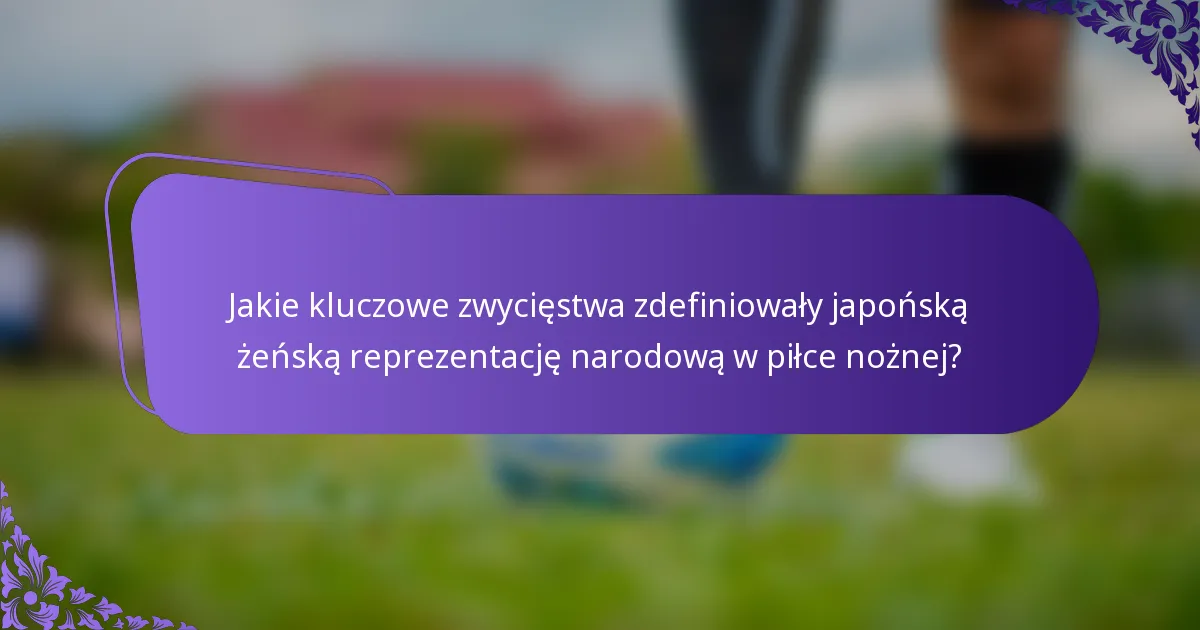 Jakie kluczowe zwycięstwa zdefiniowały japońską żeńską reprezentację narodową w piłce nożnej?
