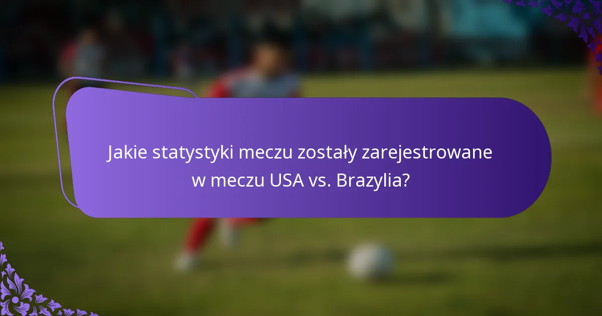 Jakie statystyki meczu zostały zarejestrowane w meczu USA vs. Brazylia?